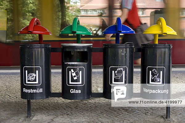 Mülleimer Mülltrennung Berlin Deutschland