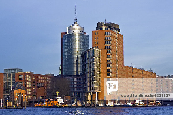 Exterior of the Hanseatic Trade Center (HTC)  Sandtorkai (Sandtor Quay)  Hamburg Harbour  Hamburg  Germany  Europe