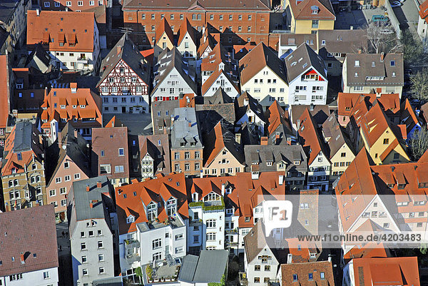 Blick vom Münster auf die Altstadt  Ulm  Baden-Württemberg  Deutschland
