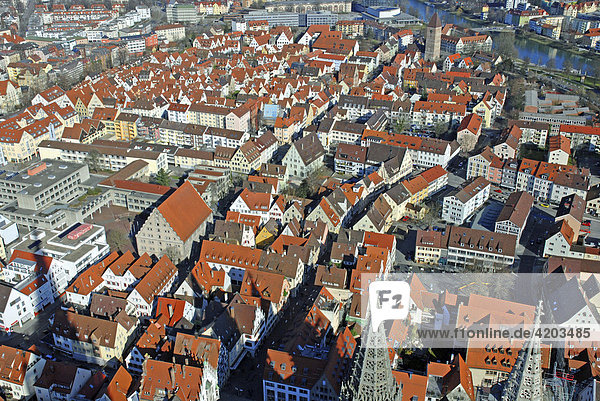 Blick vom Münster auf die Altstadt  Ulm  Baden-Württemberg  Deutschland