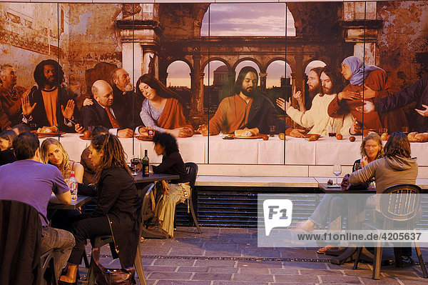 Am Tisch mit Jesus im italienischen Viertel . Dublin   Irland   Europa