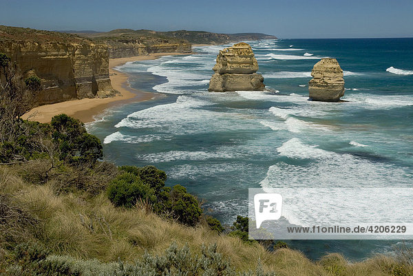 An der Great Ocean Road: Klippen- und Küstenlandschaft bei den 12 Aposteln Southern Ocean Bundesstaat Victoria Australien