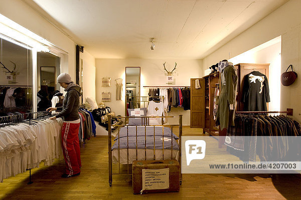 Designer fashion in Elternhaus Maegde und Knechte store  Karoviertel  Karolinenviertel  Hamburg  Germany  Europe