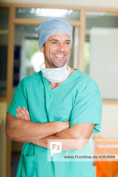 Male surgeon in scrubs