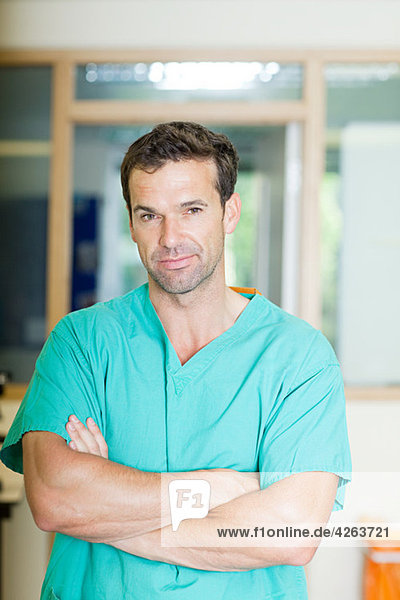 Male surgeon in scrubs