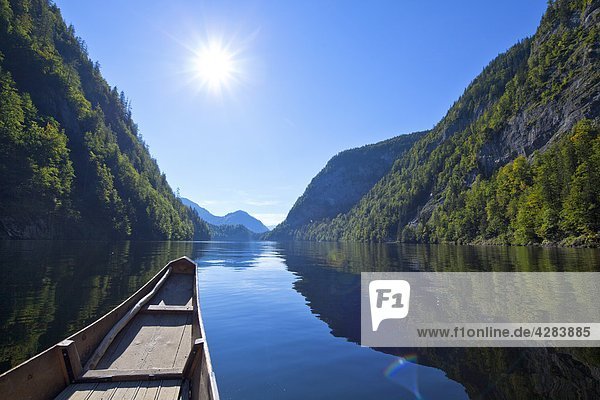 Barge at Toplitzsee Salzkammergut Styria Austria Europe