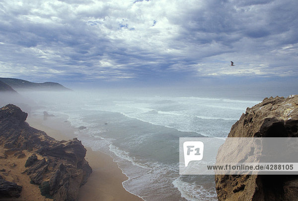 Rock formation by sea