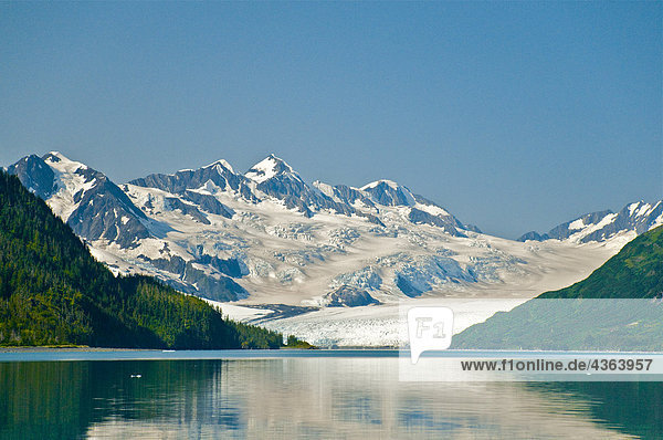 Ansicht des Harriman-Gletschers von Harriman Fjord  Prince William Sound South Central Alaska  Sommer
