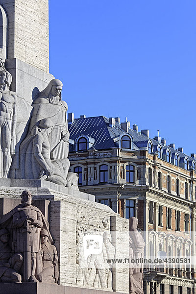 Lettland  Lettisch  Europa  Baltikum  Stadt  Riga  Architektur  Gebäude  Haus  Freiheitsdenkmal  Osteuropa  um 1930  europäisch