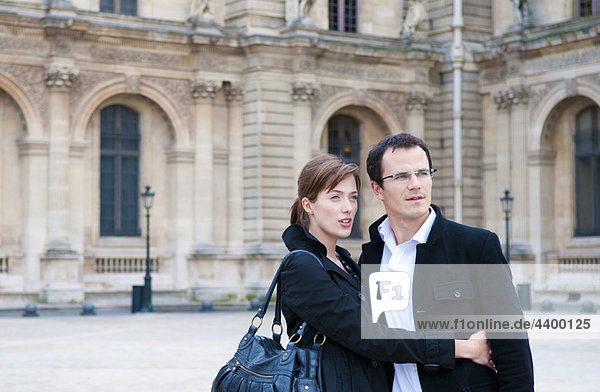 Couple at the Louvre Paris