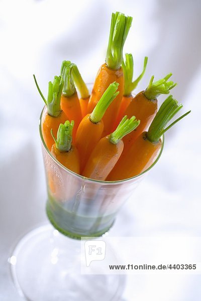 Karamellisierten Karotten mit Kräutersoße in einem Glas