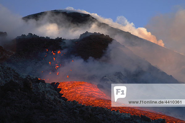 Italy  Sicily  Lava flow from Etna volcano