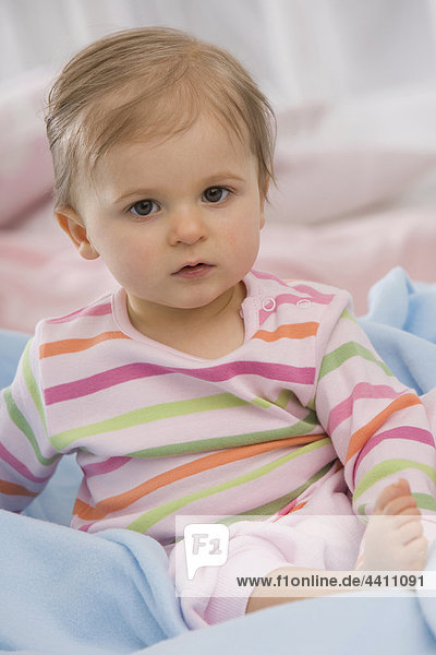 Close up of baby girl (6-11 months)  portrait