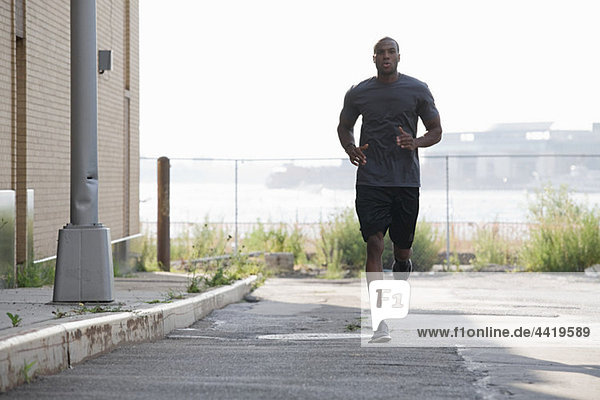 Male runner in brooklyn