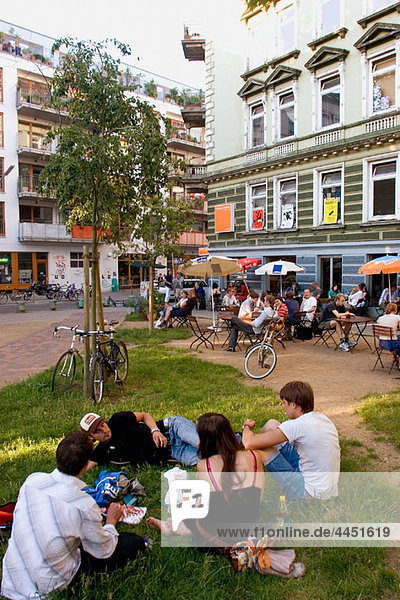 Germany Hamburg St. Pauli. The trendy area of karolinenviertel with many shops and cafes.