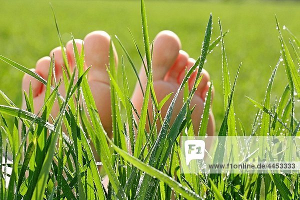 Feet on grass