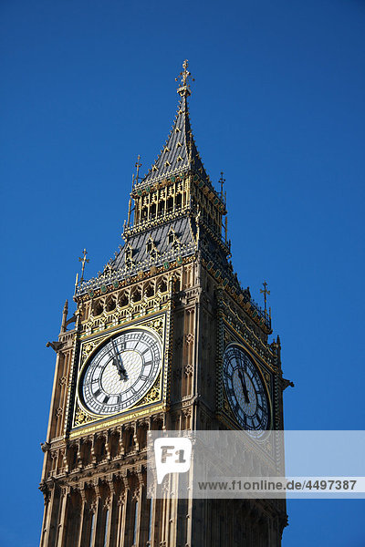 Großbritannien London Hauptstadt Reise Uhr Westminster Sehenswürdigkeit Big Ben England Tourismus Schiffswache