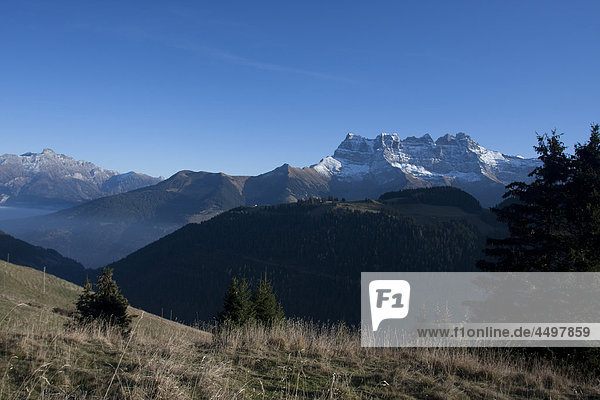 Dents du Midi  Morgins  Portes du Soleil  Schweiz  Wallis  Alpen  Landschaft  Gebirge