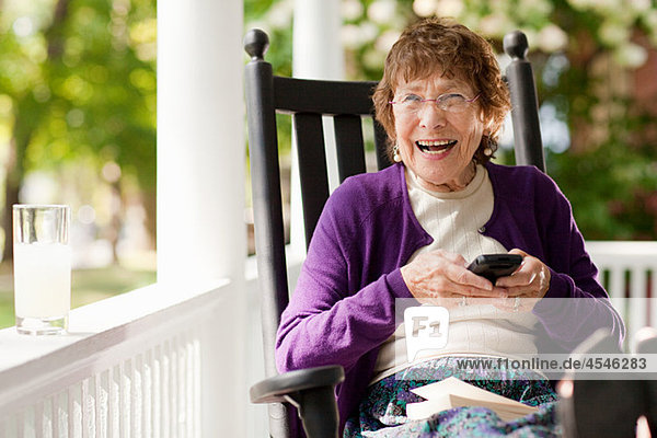 Senior woman using cellphone