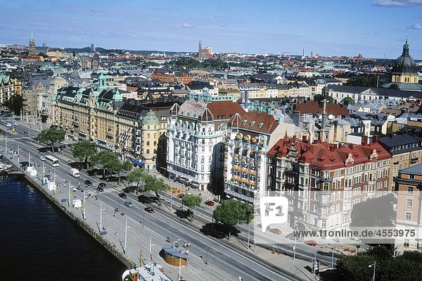 Stockholm Hauptstadt Ansicht Luftbild Fernsehantenne