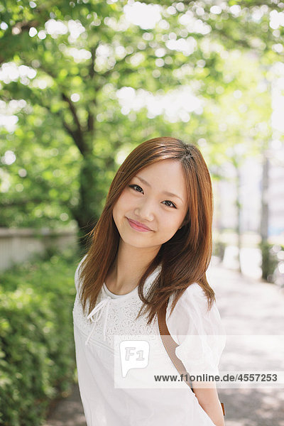 Japanese Teenage Girl in Park