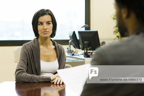 Professional woman interviewing for job