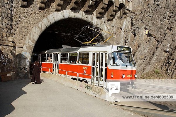 Transport - tunnel under Vysehrad Rock  Prague  Czech Republic