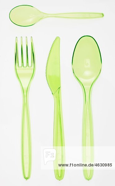 Variety of cutlery against white background