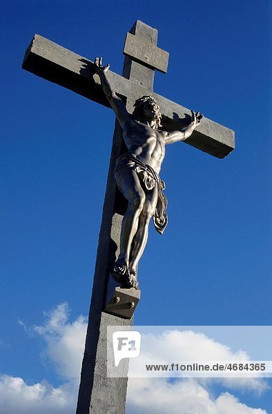 Statue of Jesus Christ on the cross Roquevaire Bouches-du-Rhone France