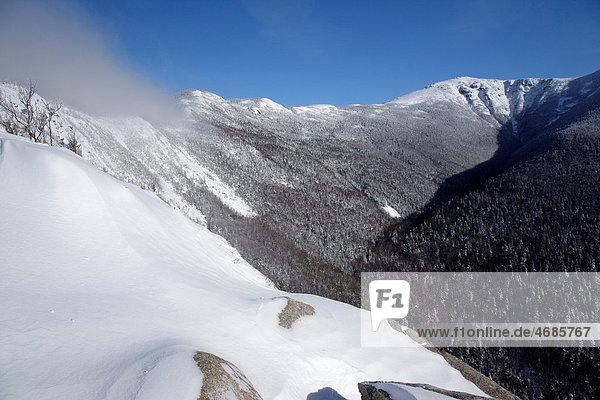 Mount Lafayette from the Old Bridle Path during the winter months in the White Mountains  New Hampshire USA