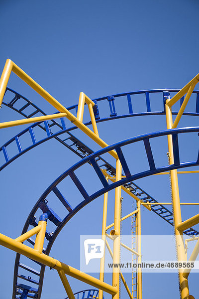 Detail of a rollercoaster on a funfair
