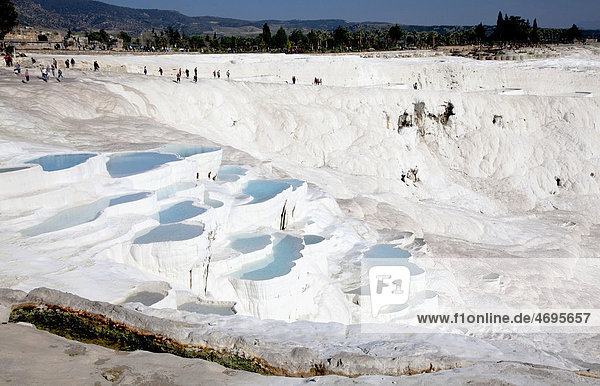 Calcium formations of Pamukkale  UNESCO World Heritage Site  Turkey