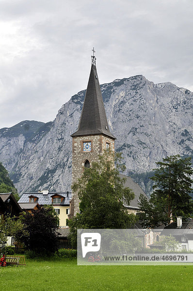 Kirche von Altaussee im Fischerndorf Viertel,  Ausseerland,  Salzkammergut,  Steiermark,  Österreich,  Europa