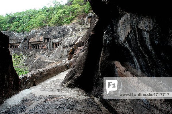 One of ways leading to UNESCO World Heritage site Ajanta Caves in Maharashtra India