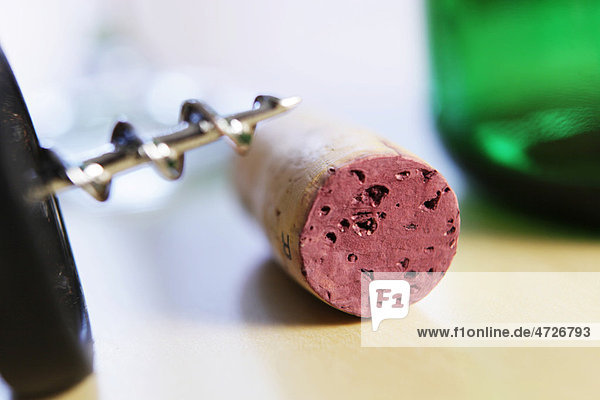Corkscrew  cork  wine bottle