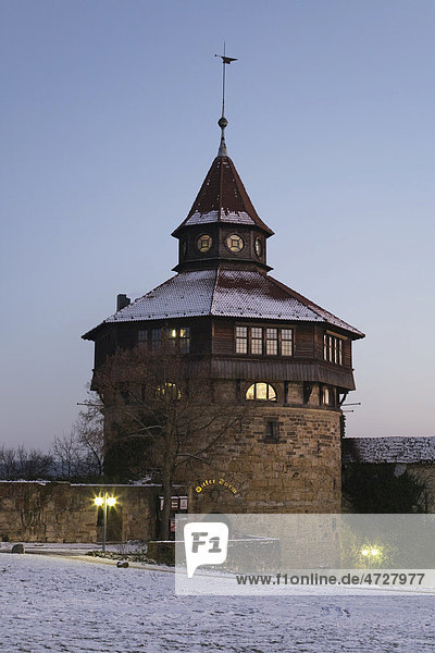 Dicker Turm an der Esslinger Burg  Esslingen am Neckar  Baden-Württemberg  Deutschland  Europa