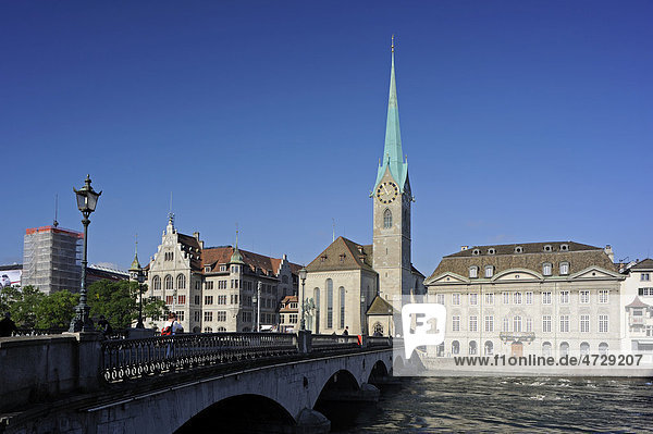 Limmatquai in the town centre  Zurich  Switzerland  Europe