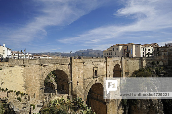 Neue Brücke  Ronda  Andalusien  Spanien  Europa