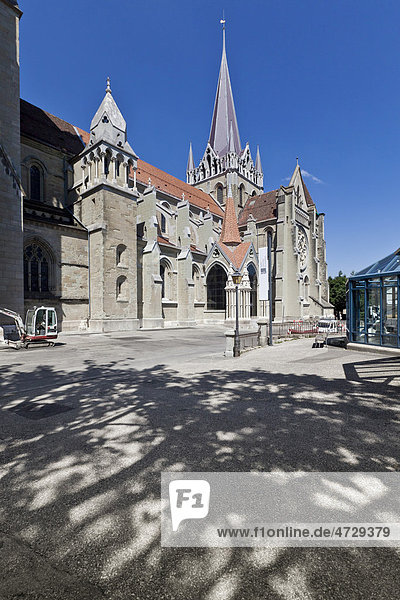 Die Kathedrale Notre-Dame  ehemalige Bischofskirche des Bistums Lausanne  heutige reformierte Hauptkirche der Stadt Lausanne  Kanton Waadt  Genfer See  Schweiz  Europa Kanton Waadt