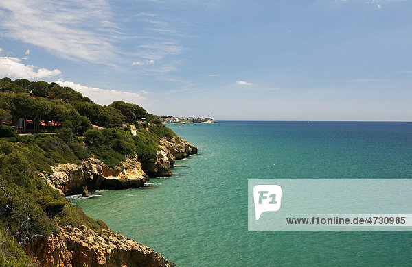 Mediterranean coast in Tarragona  Catalonia  Spain  Europe