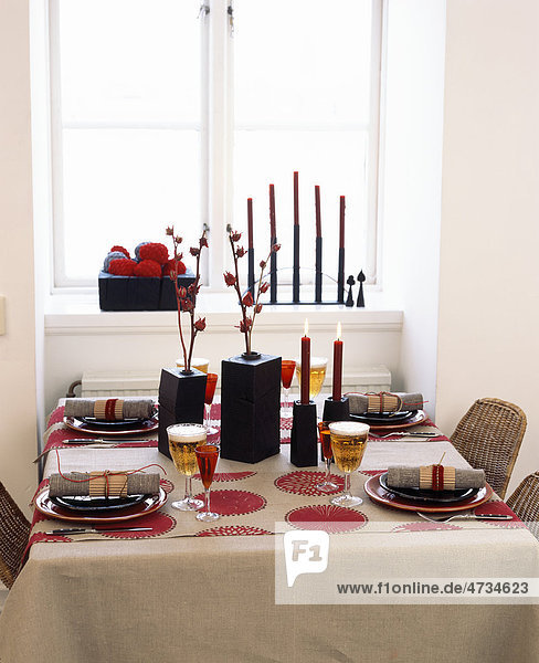 Dining table with christmas decoration
