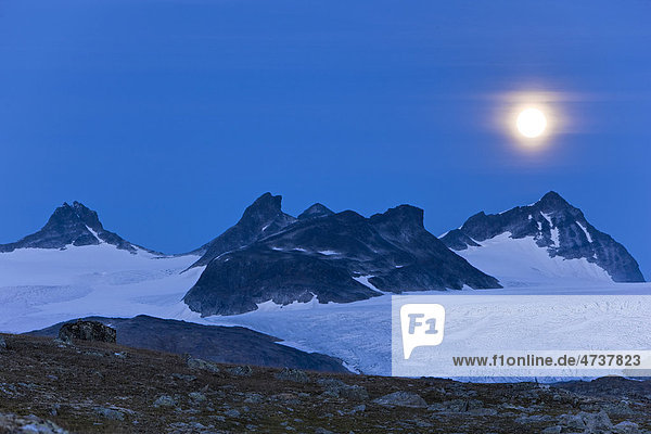 Mondschein über Smorstabbreen  Sognefjell  Norwegen  Skandinavien  Europa