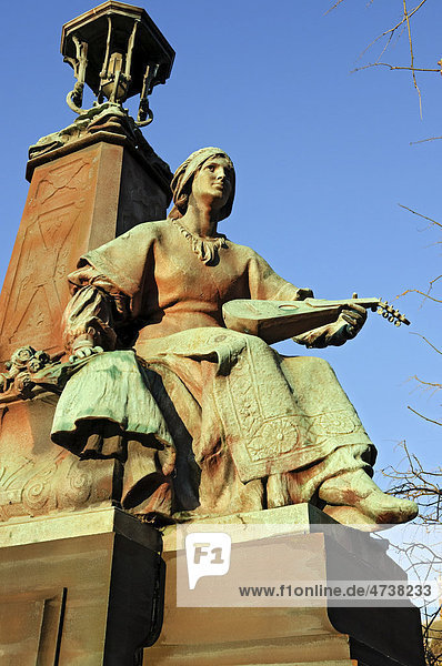 Statue Inspiration auf der Kelvin-Way-Brücke  Kelvingrove Park  Glasgow  Schottland  Großbritannien  Europa