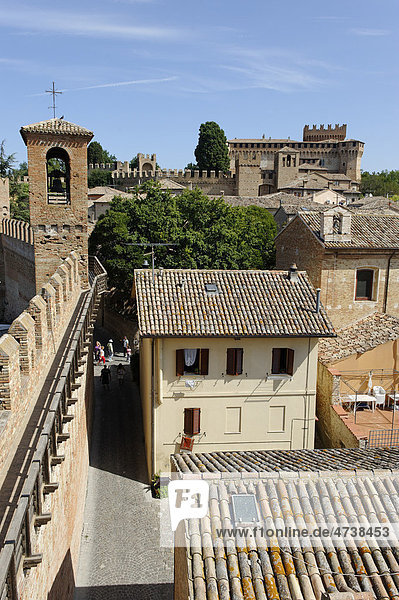Castle village  Gradara  Province of Pesaro and Urbino  Marche  Italy  Europe