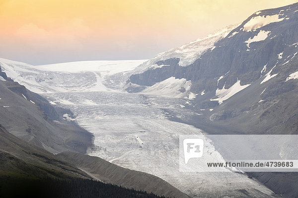 Abendstimmung am Athabasca-Gletscher  Columbia Icefield Eisfeld  Icefields Parkway  Jasper National Park Nationalpark  Canadian Rocky Mountains  Alberta  Kanada