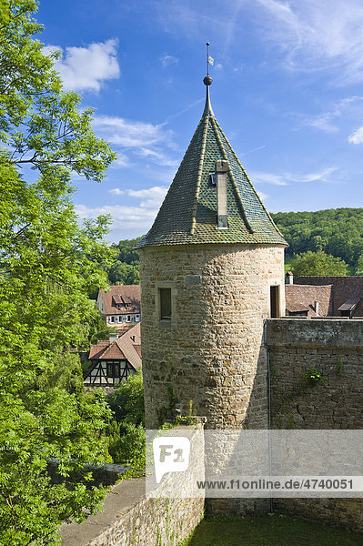Burgmauer von Kloster und Schloss  Bebenhausen  Tübingen  Schwäbische Alb  Baden-Württemberg  Deutschland  Europa