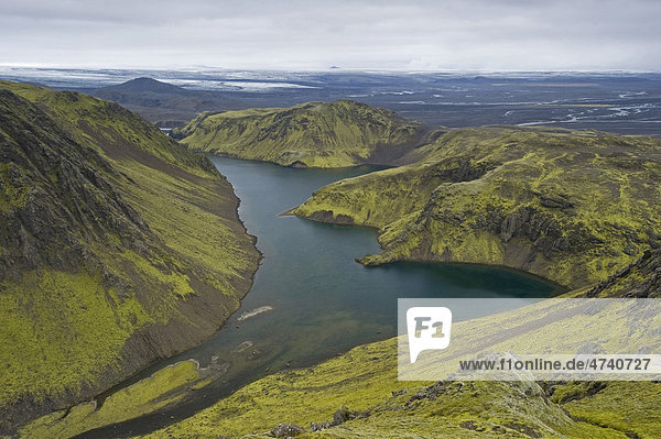 Ausfluss des LangisjÛr  Vatnajökull  Fögrufjöll  Hochland  Island  Europa
