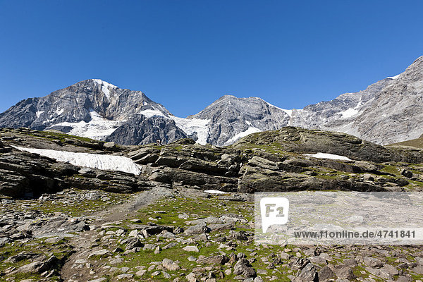 Wandergebiet Ortlergruppe  Trafoier Eiswand  Südtirol  Italien  Europa