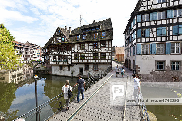 Fachwerkhäuser  Gerberviertel  Petite France  Straßburg  Elsass  Frankreich  Europa