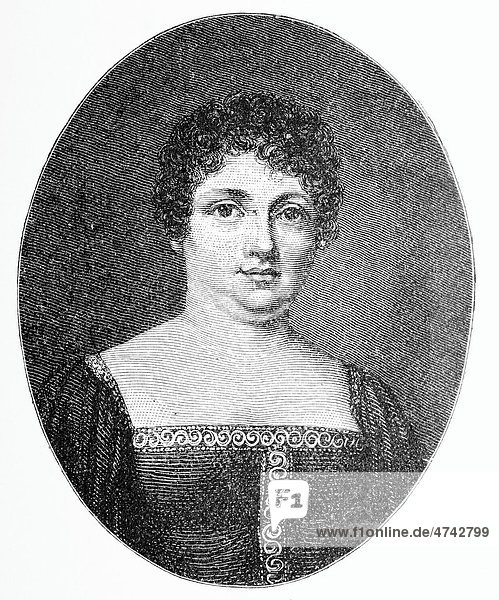 Christiane Vulpius  Goethes Frau  historische Abbildung aus Deutsche Literaturgeschichte von 1885